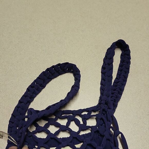 Rebecca Taylor Marine Blue Macrame Maxi Dress, Size 8, 100% Silk, NWT - Picture 10 of 10